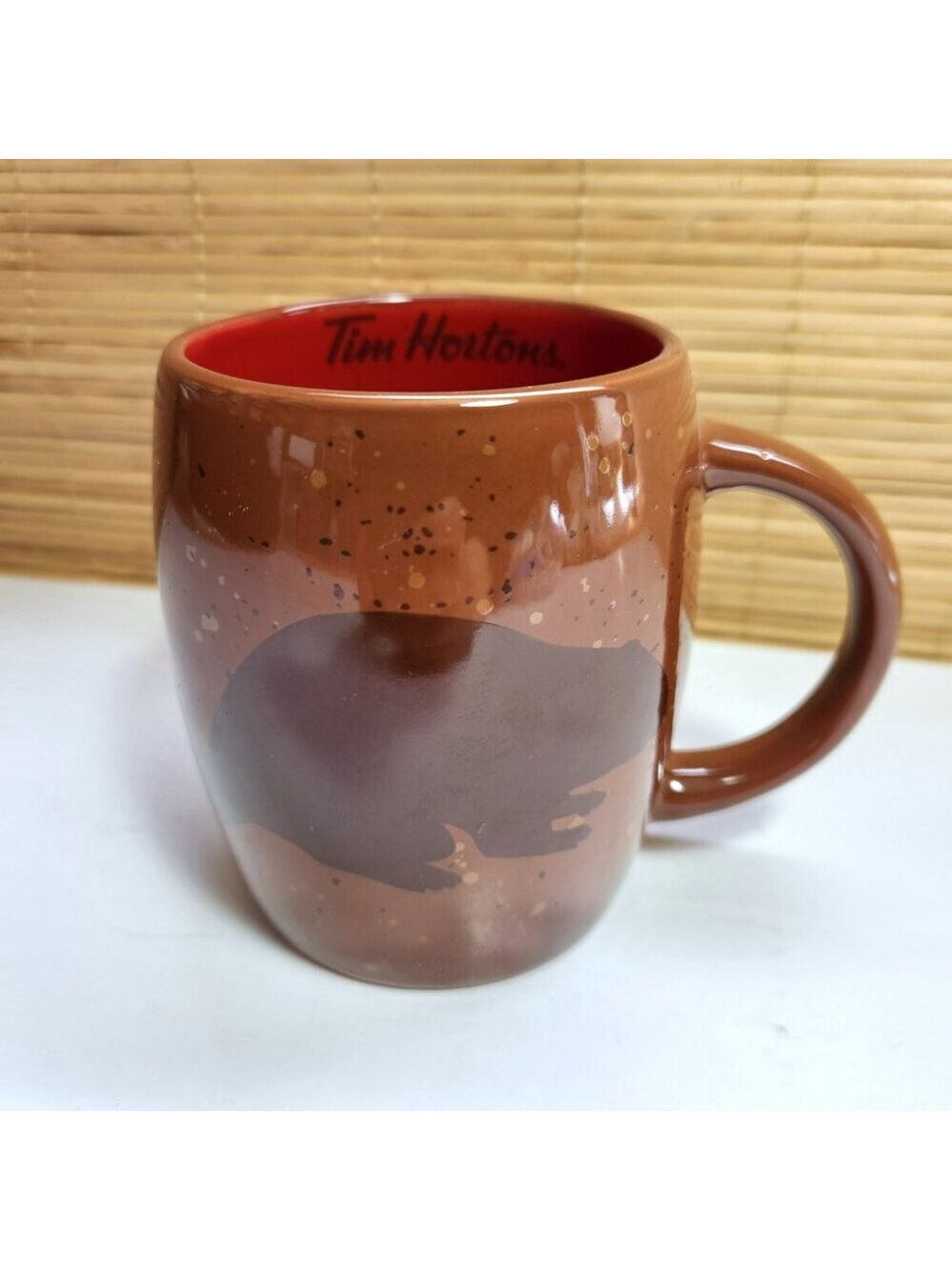 Tim Hortons Coffee Cup Limited Edition 2016 Canadian Beaver Tea Mug Brown